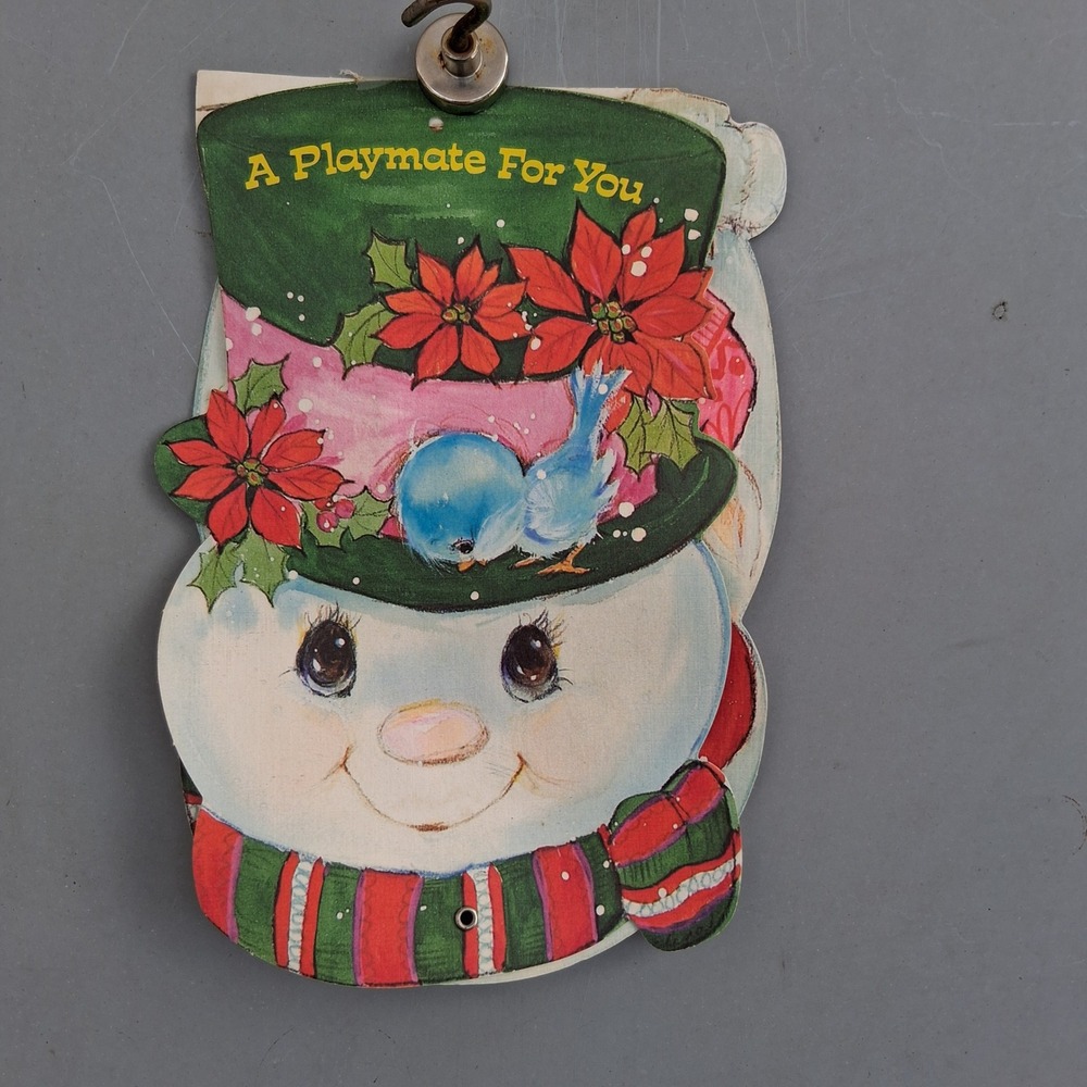 Vintage 1979 American Greetings Snowman Fold Out Christmas Card Wall Hanging